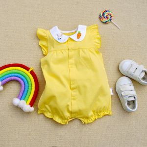 รอมเปอร์เด็กผู้หญิง บอดี้สูทเด็กแขนสั้น ขาสั้น ชุดเด็กแรกเกิด ชุดเด็กอ่อน ผ้าคอตตอน พร้อมส่งจากไทย