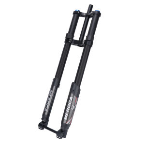 MEROCA Mountain Bike Double Shoulder Air Fork Travel 200MM 110*15MM Damping Adjustment Disc Brake Suspension Front Fork Boost Thru Axle MTB DH Inverted fork For 26/27.5/29 inch