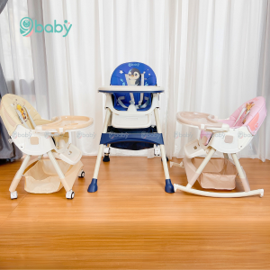 Ghế ăn dặm cho bé cao cấp 9BABY - Có thể gấp gọn nâng hạ độ cao - Kiêm ghế bập bênh