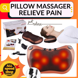 Massage Pillow Vibrator Therapy Relaxation Head Shoulder Neck Back Waist Body Heating Massager