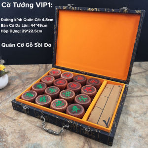 Bộ Cờ Tướng Gỗ Sồi Quân Cờ 4.8cm + Bàn Cờ Tướng Bằng Da + Hộp Đựng Cờ Tướng Làm Quà Tặng VIP Chính Hãng Amalife