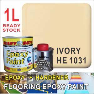 HE 1031 IVORY ( 1L ) EPOXY PAINT ( HEAVY DUTY BRAND ) C Heavy Duty Protection / CERAMIC TILE CEMENT