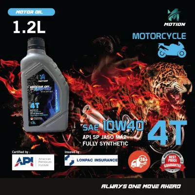 MOTION 4T 1.2L Fully Synthetic 10w40 15w50 MA2 SP Motorcycle Engine Oil Minyak Hitam Motor Motosikal RSX RS150 1.2 Liter