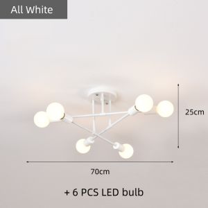 【Free Bulb】Nordic Ceiling Light Chandelier with LED bulb 5 Head For Living Room Ceiling lamp Hanging Light For Dining Drop For Dining Table Drop Lights For Dining Area Chandelier For Kitchen Dining Modern Pendant Light Kitchen Light Ceiling Chandelier