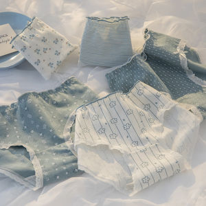 Combo 5 quần lót Cotton co giãn mặc thoải mái thoáng mát dễ chịu thấm hút màu sắc trắng xanh-QL013-combo