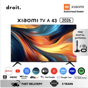 [NEW] Xiaomi TV A 43” 2026 – 4K UHD Smart Google TV | Dolby Audio | Bezel-less | Free Digital Antenna