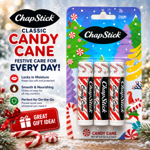 ChapStick Holiday Lip Balm Candy Cane Hot Chocolate Sugar Cookie Moisturizing Lip Care 3pcs