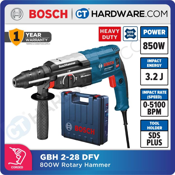 BOSCH GBH 2-28 DFV PROFESSIONAL CORDED ROTARY HAMMER 28MM | 820W | HEAVY-DUTY [ GBH228DFV ]