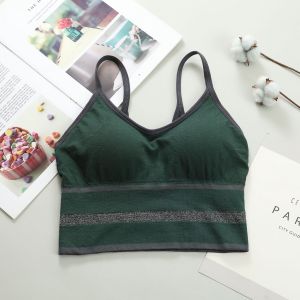 ONEFASHIONMALL Atasan Baju Sport Bra BH Olahraga Wanita Model 3 Garis Bra Sport Yoga Gym Lari BR089