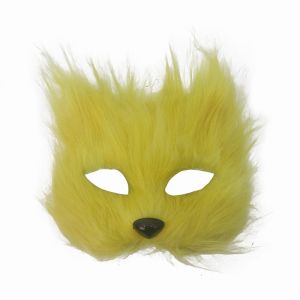 VERIDIAI สมจริง แมวขนนุ่ม รูปสัตว์ การ์ตูน ครึ่งหน้า ของขวัญสำหรับเด็ก ขนยาว ตา บรรยากาศเทศกาล