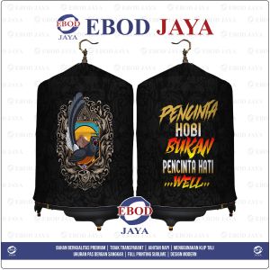Sangkar Mural Burung Premium Motif Kocak - Warna Navy/Maroon