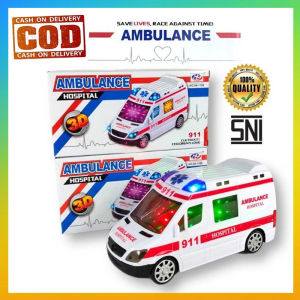 Mainan Anak Mobil Ambulance Hospital 911 Bump and Go / Mainan Mobil Ambulance Hospital 3D