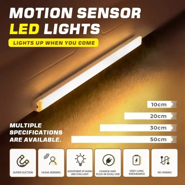 Motion Sensor LED Light Wireless USB Rechargeable USB Rechargeable ...
