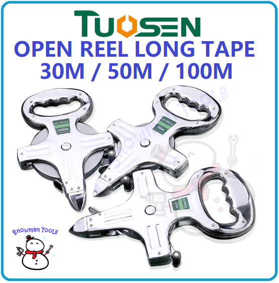 Toptul Ruler TUOSEN OPEN REEL LONG TAPE 30M 50M 100M HIGH SPEED OPEN REEL STEEL LONG ...