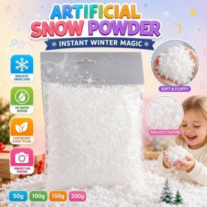Artificial Snow Powder PVC Fake Snow Flakes White Realistic Christmas Tree Base Table Decor Photo
