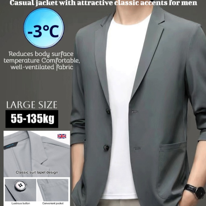 Men's%20Suit%20Jacket%20Korean-Style%20Male%20Blazers%20Spring%20Autumn%20Coat%20Lightweight%20Casual%20No%20Ironing%20-%20Image%204