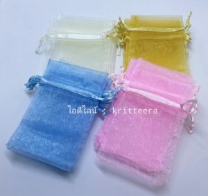 ถุงผ้า 7x9 ครีม ทอง ฟ้า ชมพู ขนาดแสดง 33x50 ราคา