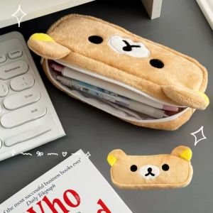 Túi đựng bút chì Rilakkuma dễ thương Hộp đựng bút chì gấu sang trọng Dung tích lớn Túi đựng bút chì Kawaii cho bé gái Trẻ em Trở lại trường học Quà tặng