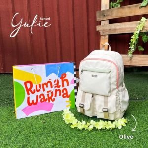 TAS RANSEL B YUKIE RUMAH WARNA TAS WANITA ANAK SEKOLAH KULIAH KERJA LAPTOP