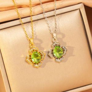 Fashion necklace pendant - Luxury and exclusive small-scale collar chain accessory 【钛钢】 时尚四叶草项链女轻奢个性爆款高级感简约锁骨链饰品