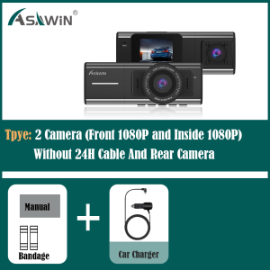Asawin T5 Inside And Outside 3 Channels Dash Cam 3 Camera Car Monitoring Fhd 1080P+1080P+480P For Taxi Uber