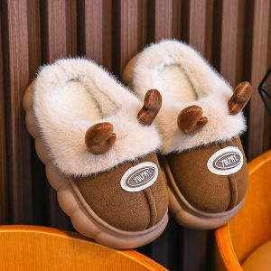 ZEEMIN 2024 Childrens Winter Baotou Cartoon Cotton Slippers Boys And Girls Soft Sole Non Slip Plush Warm Cover Heel Home Cotton Shoes