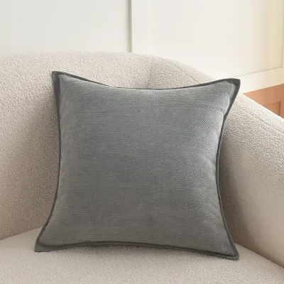 Hot Sale! 30x50cm/40x40cm/45x45cm/50x50cm Solid Chenile Throw Pillowcase Thick Cream Sofa Chair Cushion Cover Decorative Throw Pillow Case for Car Seat Chair Bed Couch Room Decor