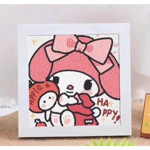 ครอสติสคริสตัล พร้อมกรอบ Diamond Painting ลายซานริโอ้น่ารัก ขนาด 18.5*18.5 cm DIY ของเล่นเด็ก