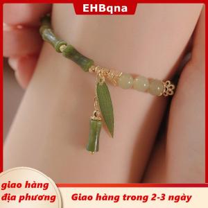 [COD] EHBqna 3PF Ship within 24 hours Trung Quốc Phong Cách Retro Màu Xanh Lá Cây Tre Doanh Đính Cườm Vòng Đeo Tay Cho Phụ Nữ Của Thời Trang Đơn Giản Quyến Rũ Hợp Kim Lá Vòng Đeo Tay Đồ Trang Sức Quà Tặng