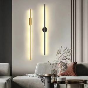 YFD led Minimalist Linear Wall Lamp   Nordic Living Room Background Wall Creative Line Lamp Modern Minimalist Bedroom Bedside Wall Lamp