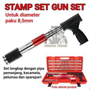 ALAT TEMBAK PAKU BETON STAMPSET PAKU 85MM NAILER RAMSET NAIL GUN LONG T1000 SET KOPER