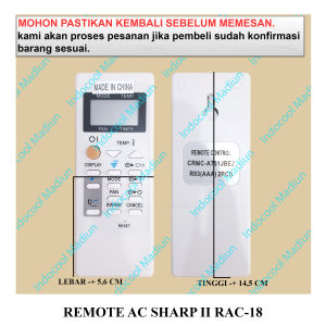 RAC18 REMOT / REMOTE UNTUK AC / REMOTE AC SHARP II RAC-18