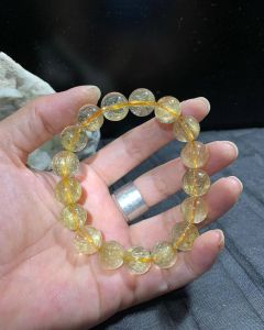 Golden Rutilated (Hair) Rock Quartz bracelet wealth & health collection