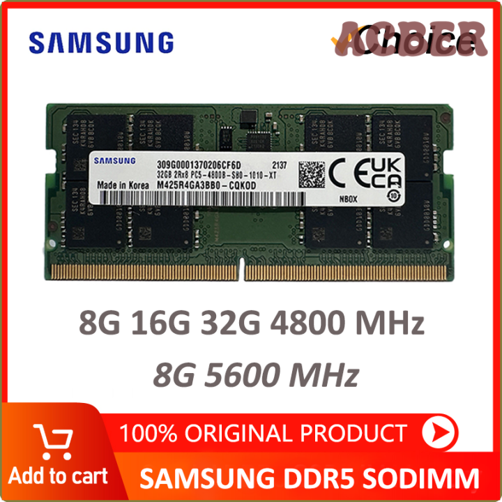 ACBER Samsung Notebook DDR5 RAM 8GB 16GB 32GB 4800MHz Original SO