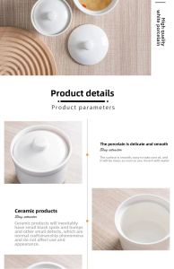 2PCS Hot Sale Ceramic Food Storage Jar Cooking Stew Pot with Lid 400 ML Household Non-Stick steaming pot Stewed soup