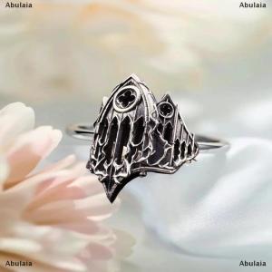 [COD] Abulaia Unique Cross Burning Cathedral Gothic Window Hollow Carved Adjustable Alloy Open Ring For Daily Wear Jewelry Gift