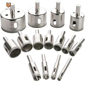 15pcs Glass Drill Bit Diamond Hole Saw Set for Tile Pot Porcelain Marble [Ueb Shop]
