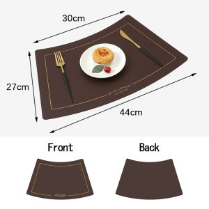 Fan Shaped Leather Placemat Waterproof Oil Proof Heat Resistant Non Slip Mat Restaurant Placemat