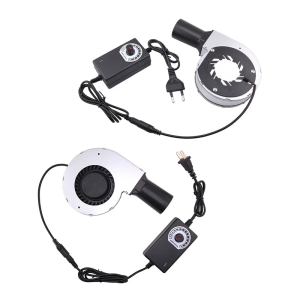 Adjustable Speed 12V 2A 5500RPM Blower Fan for Firewood Stove and BBQ Grill with Metal Casing and 35CFM Airflows
