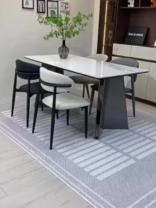 Luxury-inspired Stone Slab Dining Table Italian Minimalist Rectangular Home Dining Set Compact Dining Table