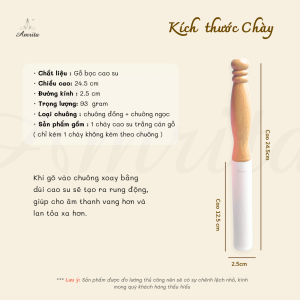 [Amrita] Chày cao su cán gỗ chày đánh chuông ngọc  chuông pha lê - CXNP144