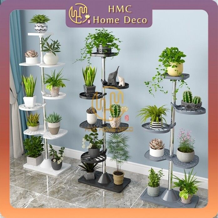 HMC Modern Arbitrary Rotating Flower Rack Multilayer Flowers Potted ...