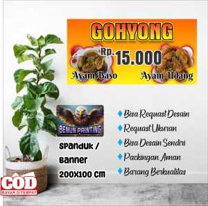 Spanduk Banner Gonyong 200X100 Cm Bisa Request Desain