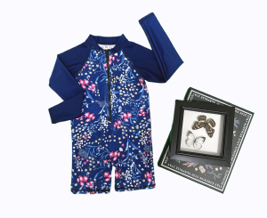 RAINBOW SWIM CLUB Baby Over All Swimwear Boys & Girls Rashguards Zipper Long Sleeve Floral & Dinosaur Print Swimsuit Baby Over All Rash Guard