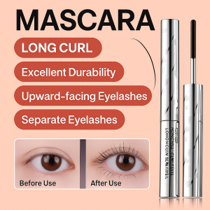 Waterproof 24Hrs Mascara Steel Tube Volumizing Lengthening Smudge Proof Curling Lash Enhancer Base Coat