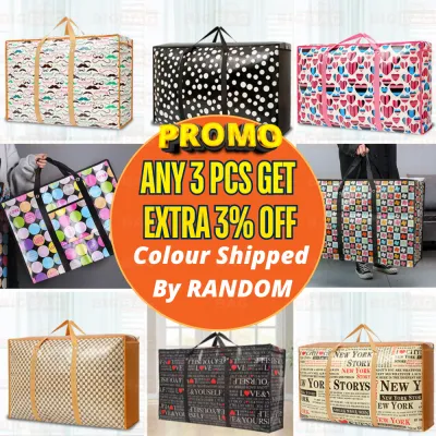 Beg Guni Besar Berzip Tebal Laundry Bag Waterproof Large Storage Beg Balik Kampung Murah Travel Bag 搬家大袋子 搬家收纳袋