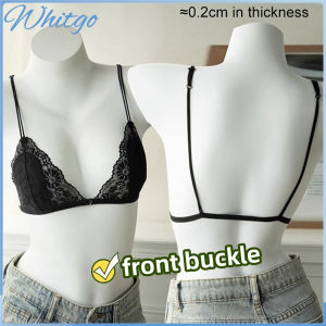 หัวขัดด้านหน้าลูกไม้สามเหลี่ยมชั้นใน ชุดชั้นในสำหรับผู้หญิง backless เซ็กซี่ สายพาเกตตี้ชั้นใน