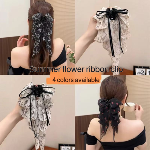 Headdress Headwear Half-tied Bow Tie Hair Accessories Elegant and Moving Ribbon Flower Summer Party