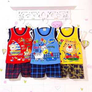 PROMO JITU 3 PASANG STELAN LEKBONG BAJU ANAK LAKI-LAKI 0-12 BULAN/STELAN BAJU ANAK