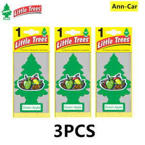 【Ann-Car】3Pcs Car Air Freshener Little Tree Air Freshener Car Aromatherapy Personality Pendant Green Apple
